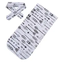 Новинка года, хлопковые детские одеяла с принтом для новорожденных, пеленка для сна, муслиновая Пеленка, повязка на голову, 2 предмета