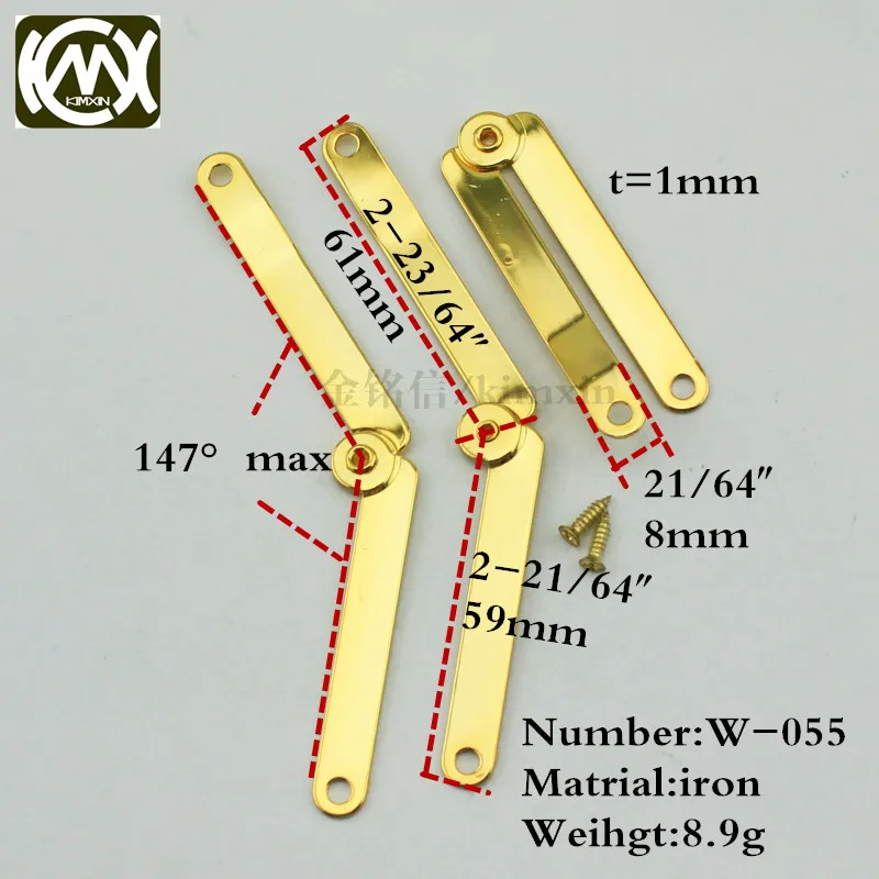 16 шт. 59*61 железная Складная Мебель для регулируемого угла шарнира, гарантия качества складной соппрет для деревянных коробок kimxin-055