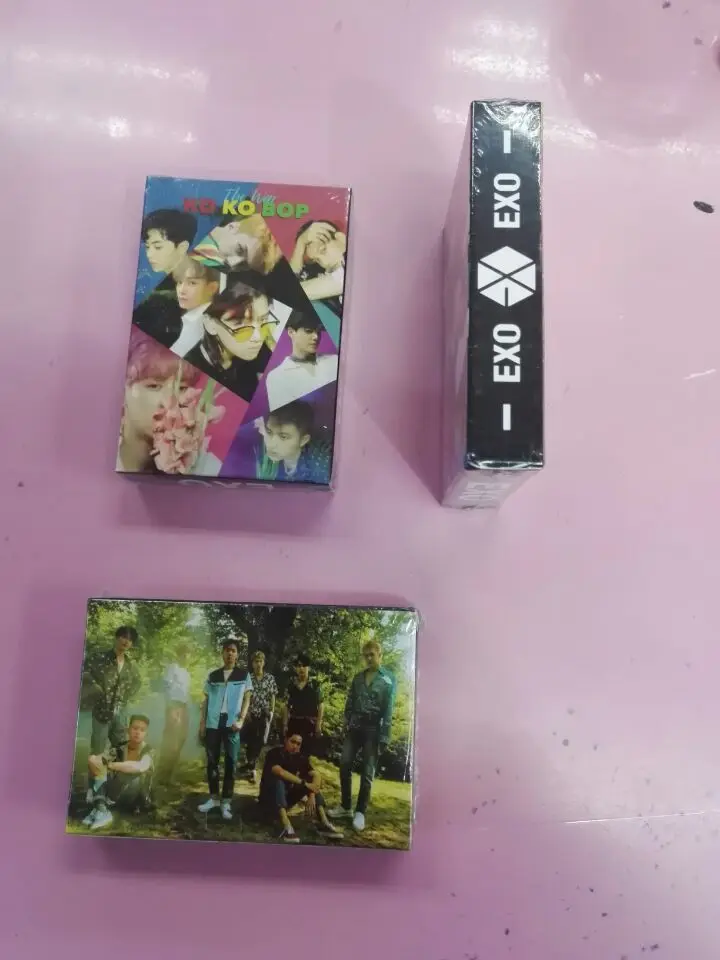 Kpop EXO GOT7 SHINEE BIGBANG TARA BLACKPINK WANNA ONE BTOB Poker игральные карты Fanart картинки художественная книга подарки коллекция Новая - Цвет: EXO