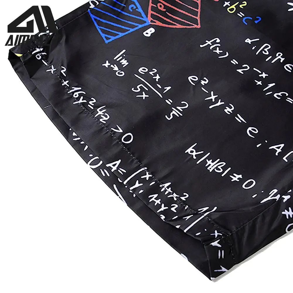 Quick Dry Board Shorts For Men Creative Equation Summer Holiday Sea Beach Surf Swimming Trunks Casual Homewear Hybird Am2158 Surfing Beach Shorts Aliexpress