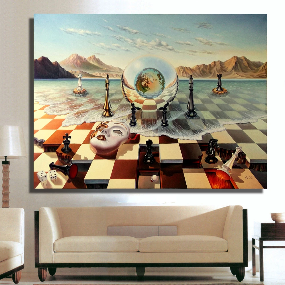 

Posters and Prints Fools Rule The World Surrealism Artwork Oil Painting Pop Canvas Print Wall Pictures for Living Room
