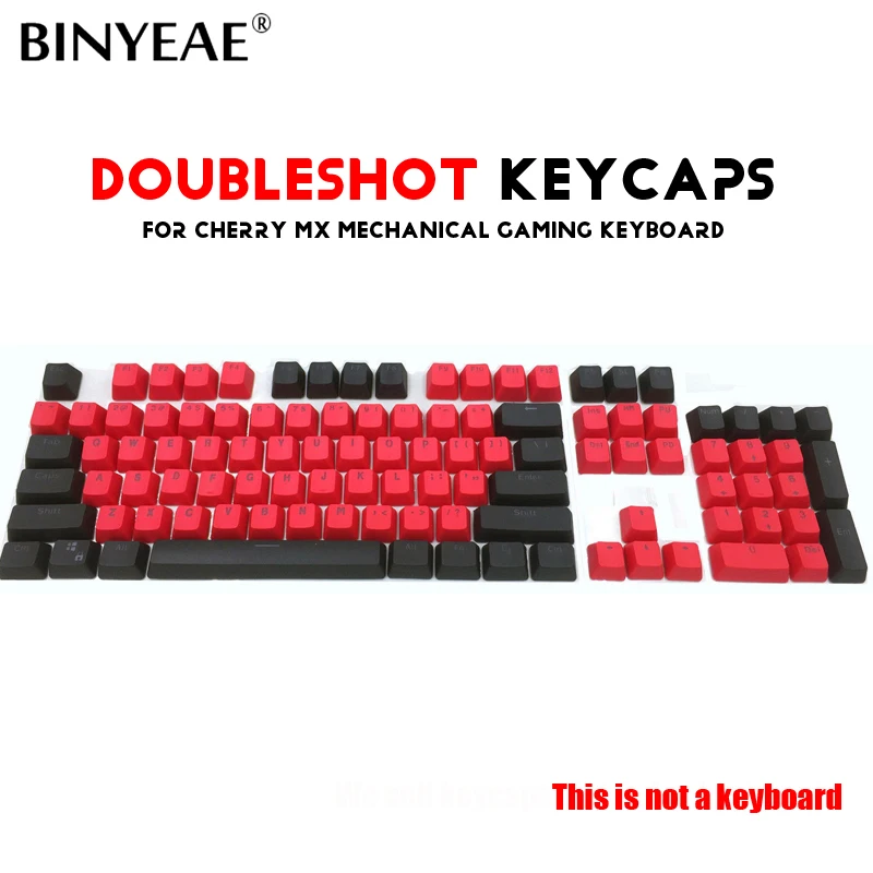 

104-Key Red And Black Doubleshot PBT Backlight Keycap ANSI Layout OEM Profile Key Caps for Cherry MX Mechanical Gaming Keyboard