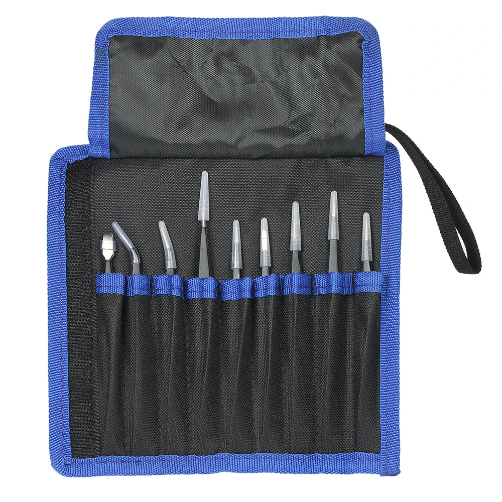 

9PCS Anti-static Stainless Steel Tweezers Repair Maintenance Tool Kits ESD10-ESD17 Electronic Product Repair Tools