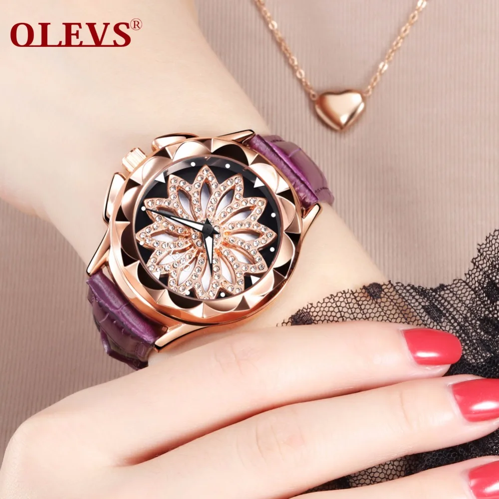 

OLEVS Woman Watches 2018 Top Brand Luxury Ladies Fashion Clock Quartz Watches Relogio Feminino Dial Rotate Watches bayan saat