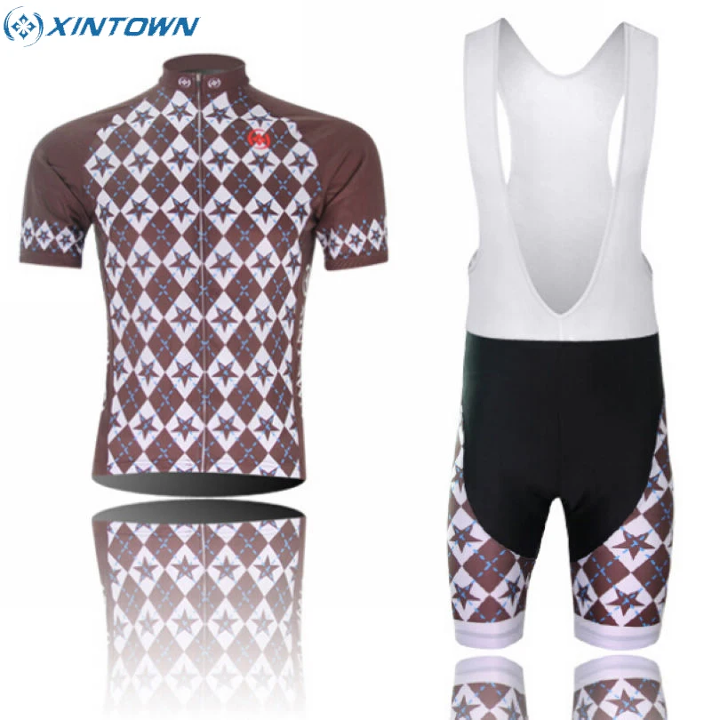 

XINTOWN Men's Cycling Bike Team Ropa Ciclismo Short Sleeve Clothing Bicycle Sports Wear Set Jersey & Bib Shorts Singhe Grey