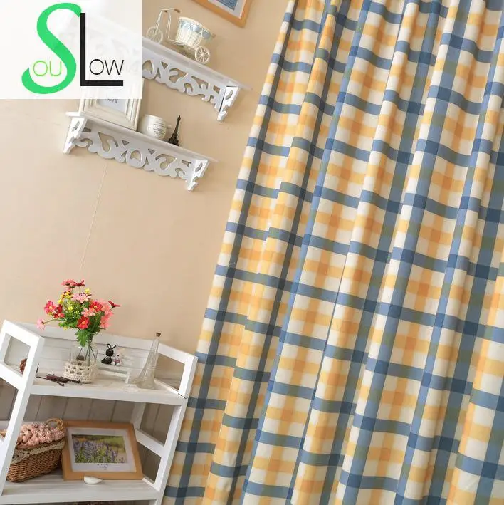 

Lattice Plaid Curtain French Window Curtains Cortinas For Living Room Para Sala De Luxo Cortina Modern Children Kitchen