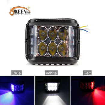 

OKEEN 1x LED Car External Headlight 18W 6000K White High/Low Beam Motorcycle DRL Headlamp Spotlight Drive Fog Spot Flash Lights