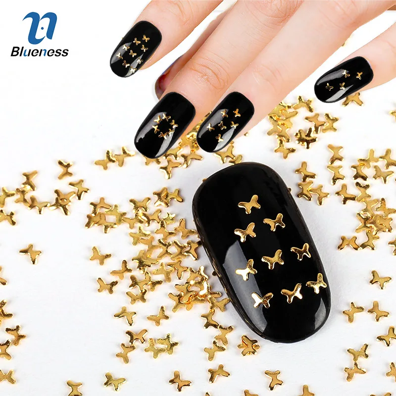 Metal Butterfly Design Charms 3D Nail Art Decorations Gold Silver