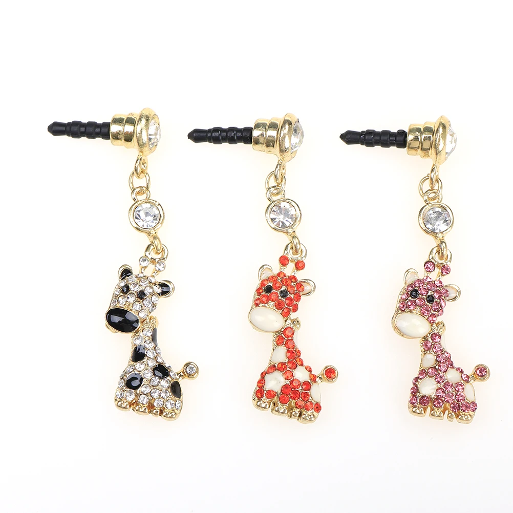 New Arrival 3.5mm Cartoon Giraffe Earphone Plug Anti-dust Hole Dustproof Plug Universal Mobile Phone Earphone Dust Plug