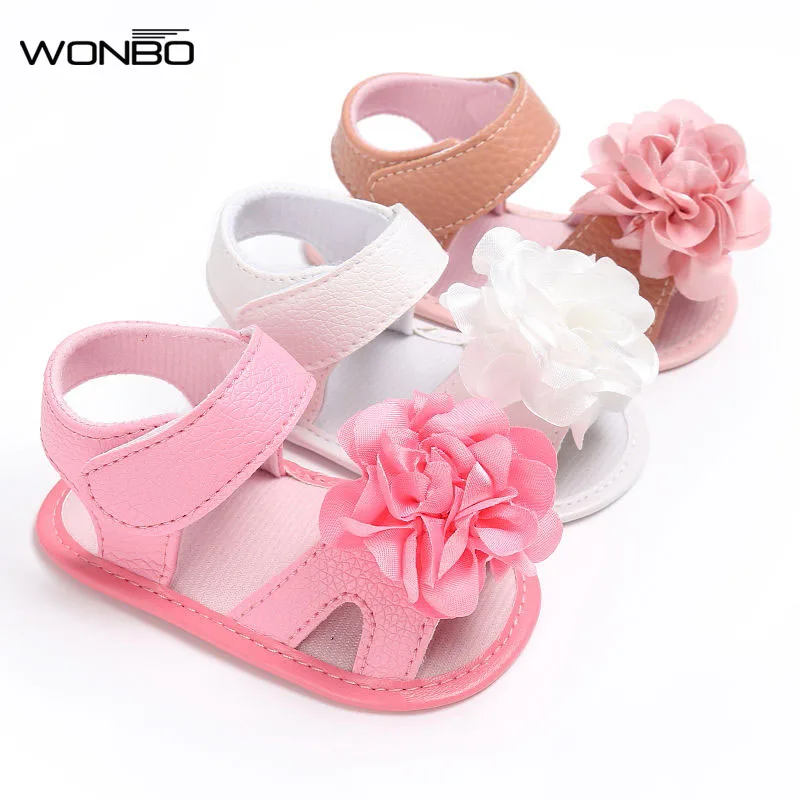 New flower style pu leather Baby moccasins child Summer girls fashion sandals Sneakers baby shoes 0-18 M baby sandals