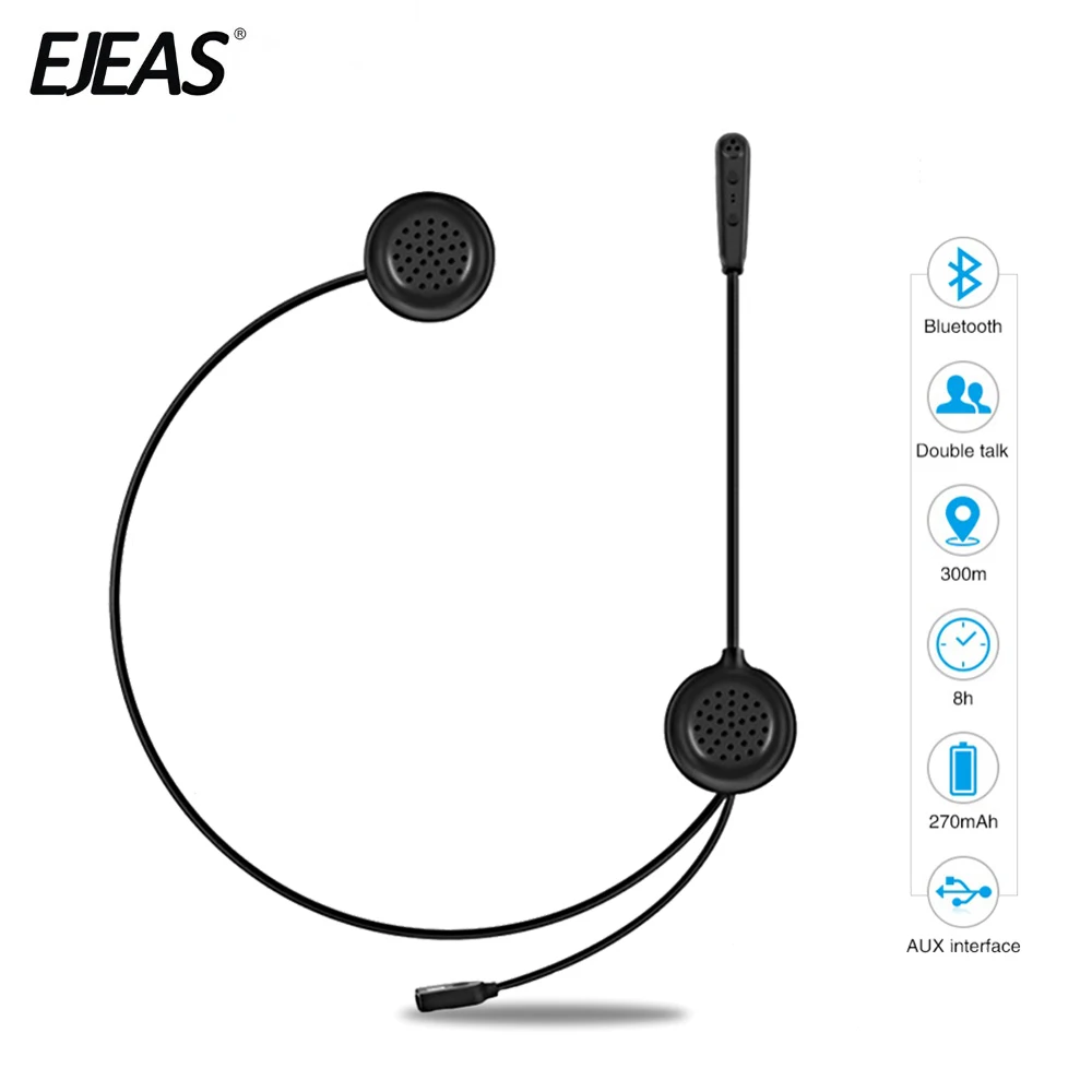 

EJEAS Helmet Headset Motorcycle Intercom Bluetooth Interphone Wireless Headset Radio Interphone Moto Intercom 300m For 2 Rider