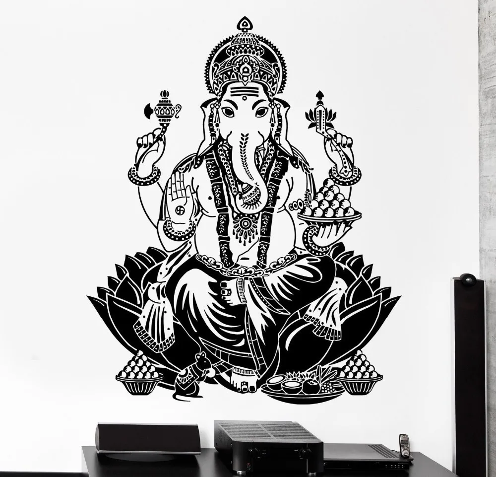 Free-Shipping-Wall-Sticker-Elephant-Ganesh-Buddhism-Indian-Namaste-Buddha-Om-Yoga-God-For-Home-Decor