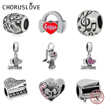 

Choruslove Music Charm Bead Authentic 925 Sterling Silver Lover Beads fit Original Pandora Charms Bracelet DIY Making Jewelry