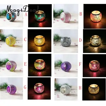

Mosaic Glass Bowl Candle Holder Votive Tealight Candleholder Home tTable Dining Decor Lighting Accessories 5Pcs
