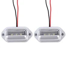 2x Chrome 3 LED 100% Brand New License Plate Tag Light Boat RV Truck Trailer Interior Step Lamp