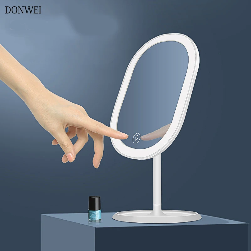 20 LED Lights Rotating Desktop Mirror Touch Screen Makeup Professional Vanity Beauty Adjustable mirror light | Лампы и освещение