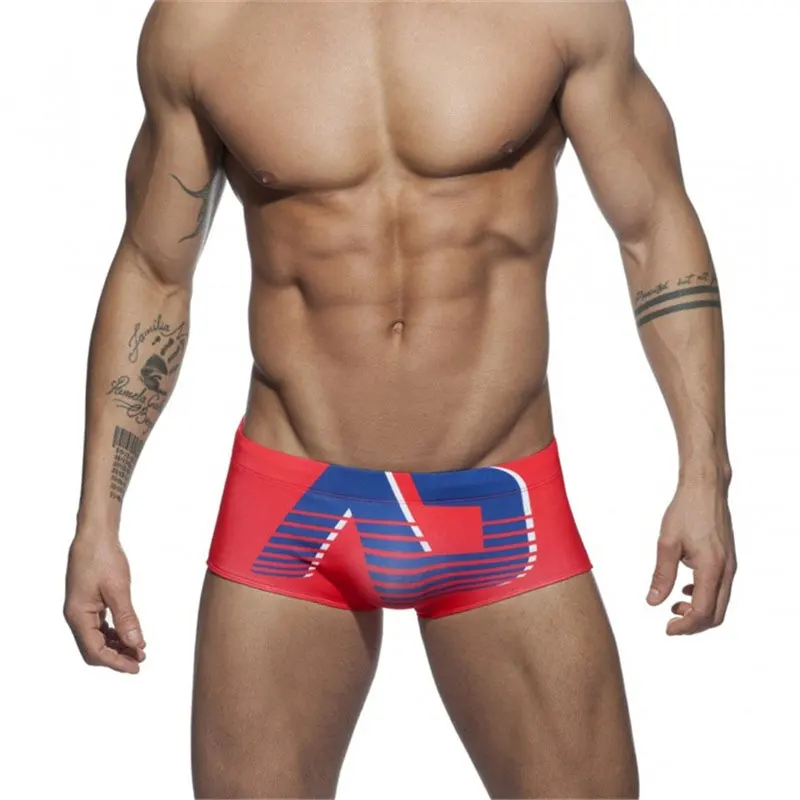 

Men's Pack-Up Boxer Briefs Sexy Swim Trunks with Pad Low waist Letter Print Swimming Beach Shorts Jammer Swimwear Beachwear