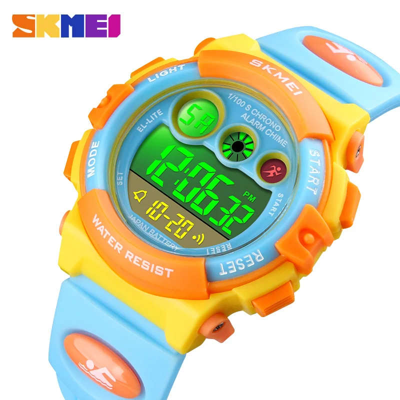 Skup SKMEI marka Sport zegarek dla dzieci dla dzieci stoper Chronograph stoper zegarki elektroniczne dla dzieci moda dla dzieci zegarki luksusowe wodoodporny budzik