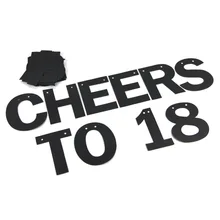 Cheers To (1-100 Years Old) Black&Gold DIY Glitter Happy Birthday Banner For Happy Birthday Party Decorations