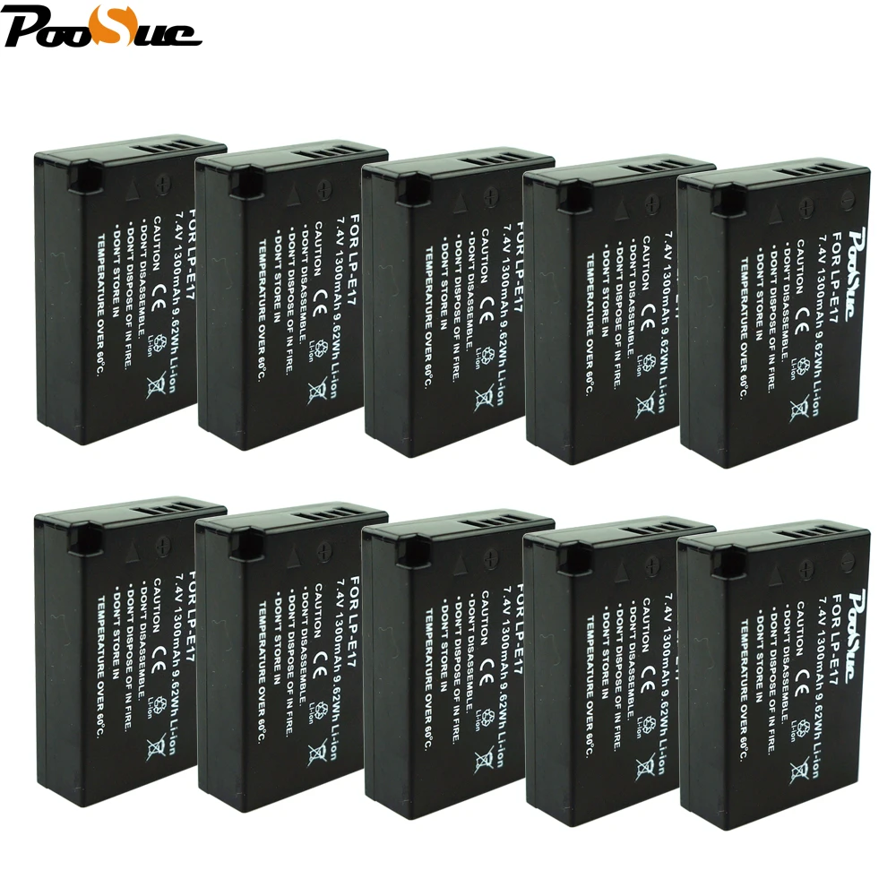 10pcs LP E17 batteries LPE17 LP E17 Camera Battery for Canon EOS M3 M5 750D 760D T6i T6s 800D
