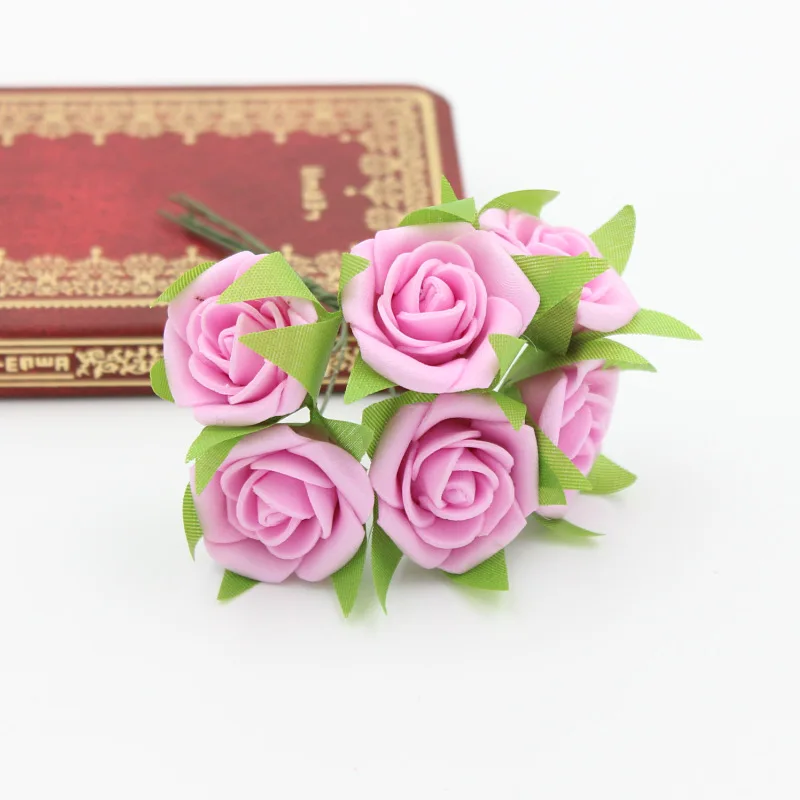 Горячие солевые 60 шт./лот 3 см ручной работы искусственный пенополиэтилен розы DIY для свадьбы Главная Фестиваль подарок украшения цветок - Цвет: pink