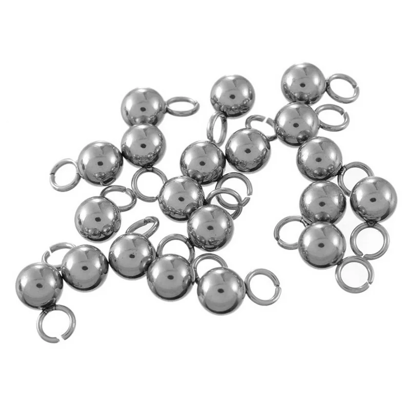 

LASPERAL Stainless Steel Ball Pendant Charms For Jewelry Making Fit Bracelet For Women DIY Hand Made Gift For Baby 9x5mm 20PCs