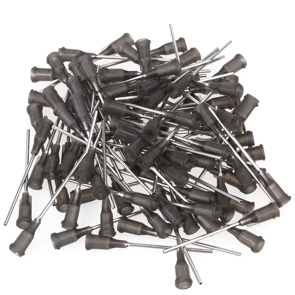 

100 x 16Ga Blunt Dispensing Needles Syringe Needle Tips For Ink Glue Liquid Gray