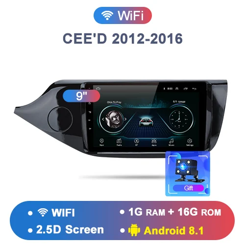 AWESAFE для KIA Cee 'd CEED JD 2012 2013 радио мультимедиа видео плеер gps Нет 2din 2 din Android 8,1 2G+ 32G - Цвет: 1-16GB WIFI