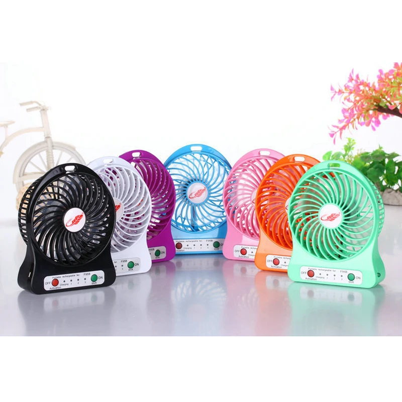 

Protable Mini LED Light Air Cooler USB Fan Small Desk 18650 Battery Fan for PC for Laptop Cooling Fan