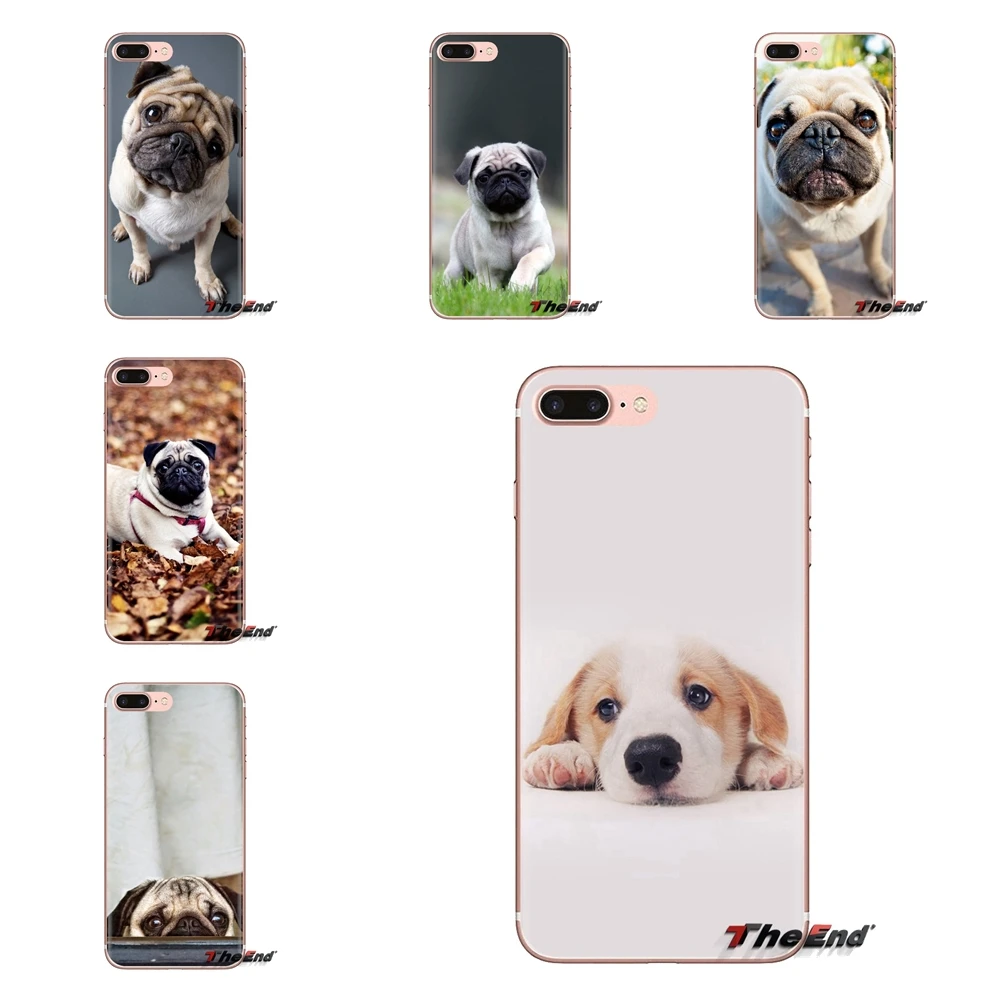 Милые мопса для iPod Touch Apple iPhone 4 4S 5 5S SE 5C 6 6S 7 8 X XR XS Plus MAX прозрачные мягкие чехлы |
