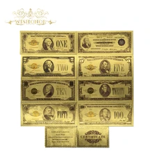 Все типы американских банкнот 24 к позолоченные доллар банкноты в 24 К золото поддельные деньги художественные ремесла памятные для коллекции