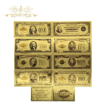 

All Types American Banknote 24k Gold Plated Dollar Banknote in 24k Gold Fake Money Art Crafts Commemorative For Collection