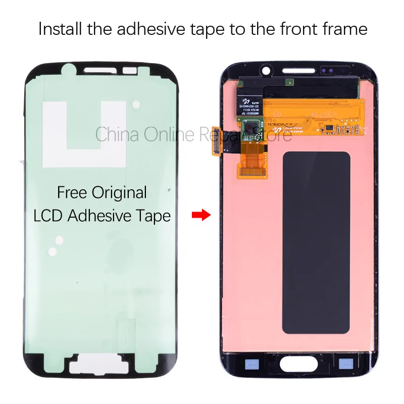  Original 5.1'' AMOLED Screen For SAMSUNG S6 Edge LCD Display Galaxy S6 Edge LCD S6EDGE G925 G925F L