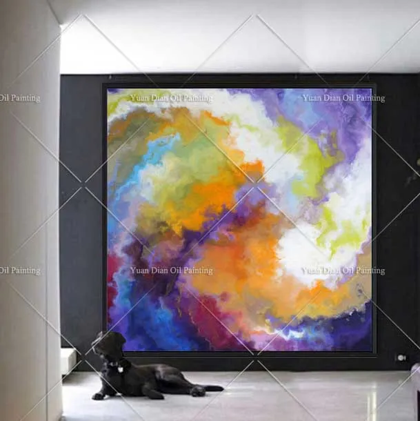 

Tornado Colorful Large Handpainted Abstract Landscape Oil Painting On Canvas Wall Art Brush Painting For Living Room Home Decor