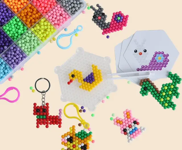 15000Pcs Plastic Box Hama Beads Perler Water Beads Spray Aqua Magic  Educational 3D Beads Puzzles Accessories for Children Toys