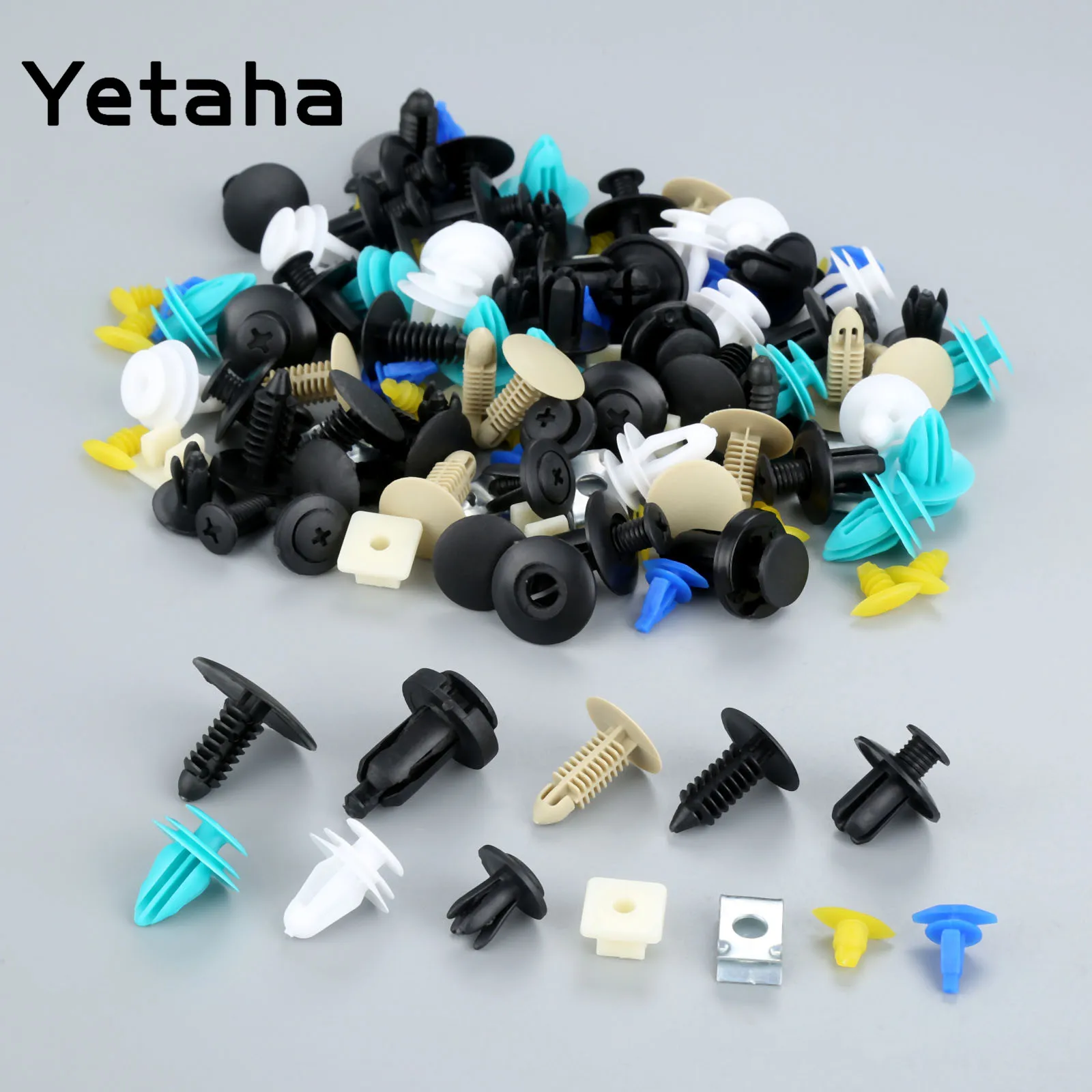 Yetaha 100Pcs Mixed 12 Types Car Door Trim Panel Clip Fastener