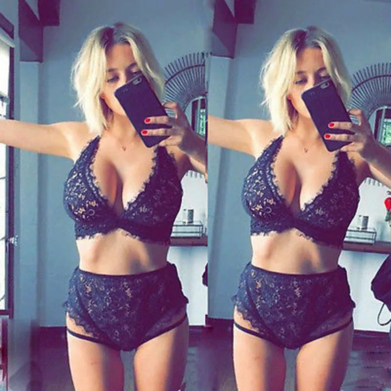

New Sexy Womens Bandage Bikini Set Sexy Padded Bra Bathing Suit Lady Lace Swimsuit Swimwear