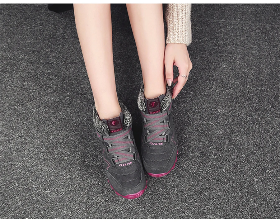 STS BRAND 2019New Winter Women Snow Boots Women Warm Push Ankle Boots Block High-tops Female Waterproof Boot Rubber Travel Shoes (13)
