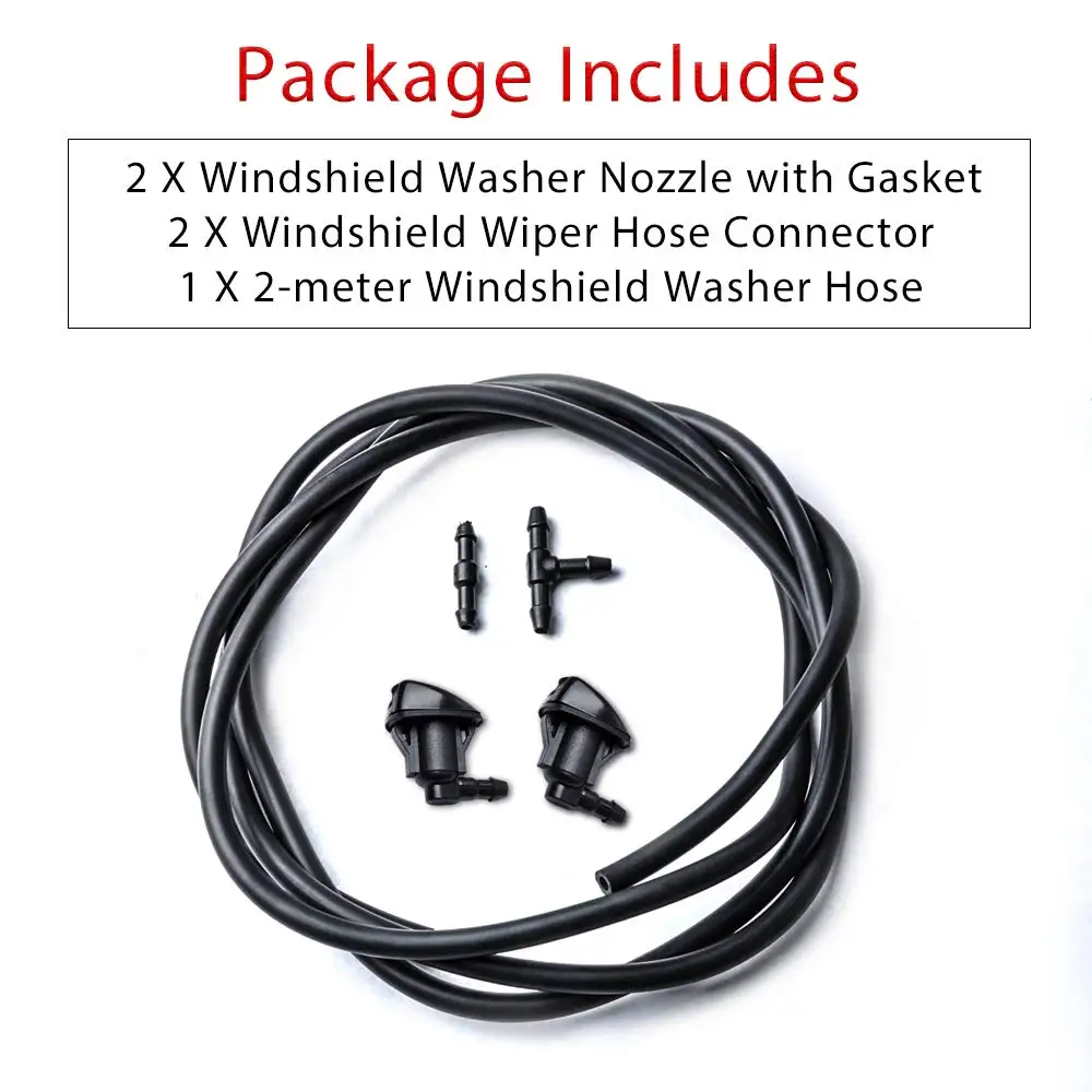 OGE Windshield Washer Nozzles Kit for Jeep Grand Cherokee Washer Jet and Fluid Hose with Connector