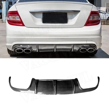 Для W204 карбоновое волокно задний бампер для губ Диффузор спойлер для Mercedes Benz C Class C63 AMG 2008-2011 Автомобильный Стайлинг