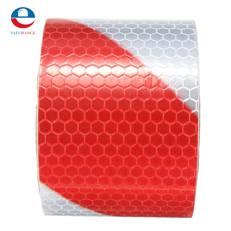 

New Arrival 2"x10' 3 Meters Red White Reflective Safety Warning Conspicuity Tape Film Stickers