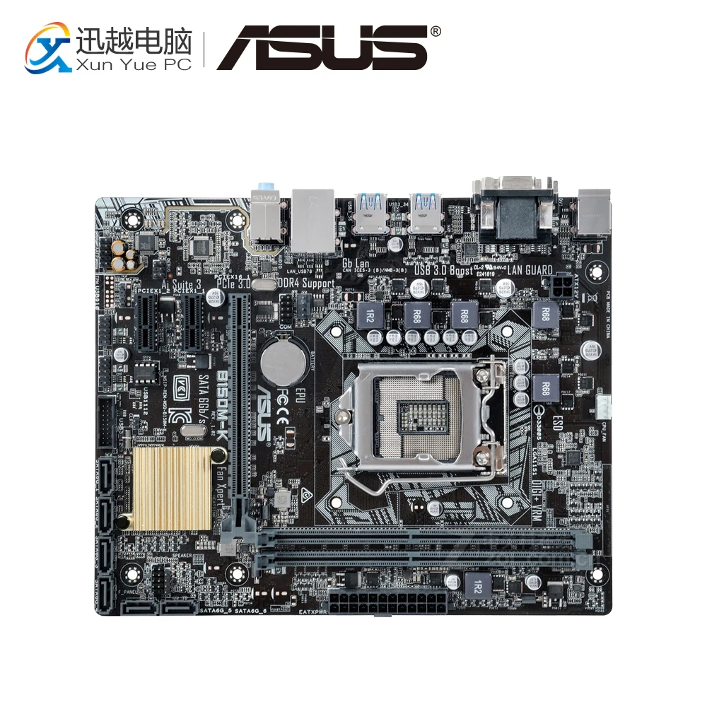 Asus B150M-K настольная материнская плата B150 разъем LGA 1151 для Core i7 i5 i3 DDR4 32G SATA3 USB3.0 Micro ATX