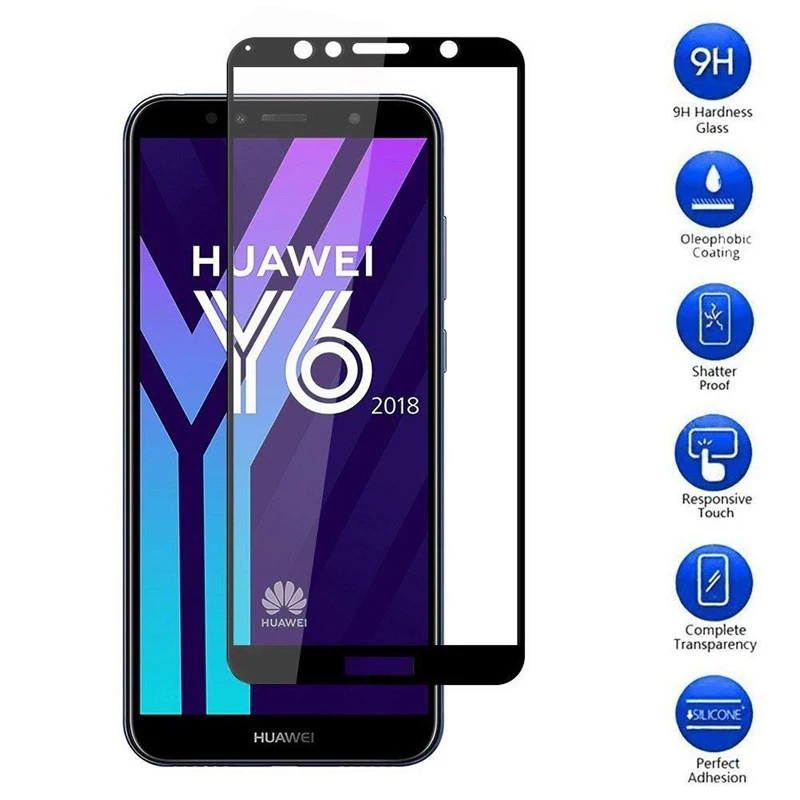 Закаленное стекло 9H с полным покрытием для HUAWEI Honor 7A Pro AUM AL29 Y6 2018 ATU LX1 7C L41 5 7 дюймов