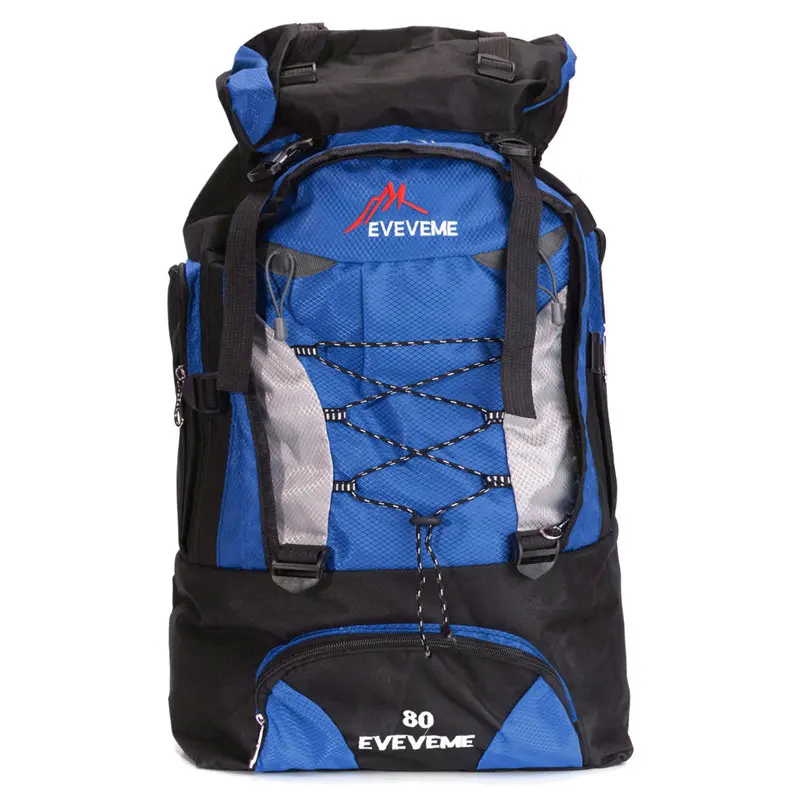 Открытый 80L походный рюкзак, спортивные рюкзаки, сумка для альпинизма, рюкзак для путешествий, снаряжение для альпинизма - Цвет: Blue