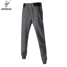 WEONEDREAM мужские тренировочные брюки Хлопковые Штаны-шаровары эластичные леггинсы для фитнеса Свободные повседневные мужские джоггеры однотонные брюки для мужчин