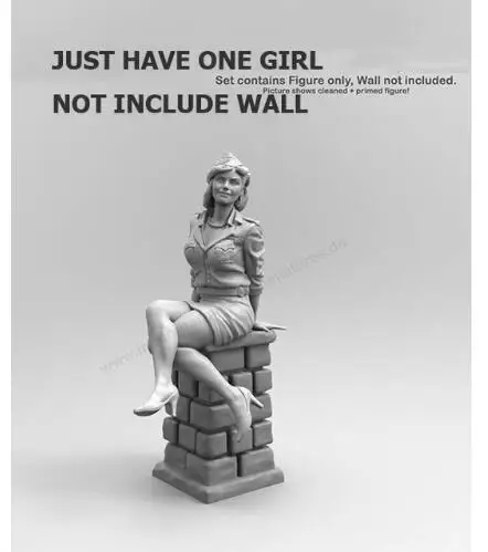 

1/35 French Lady - Sitting (NOT HAVE WALL ) Resin figure Model kits Miniature gk Unassembly Unpainted