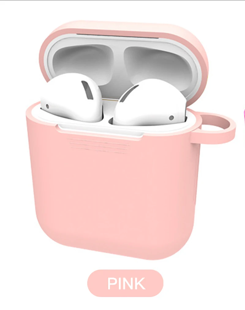 Чехлы для наушников для Apple AirPods, силиконовый чехол, беспроводной Bluetooth Air Pods, мягкий чехол для наушников, защитный чехол, Fundas - Цвет: Pink