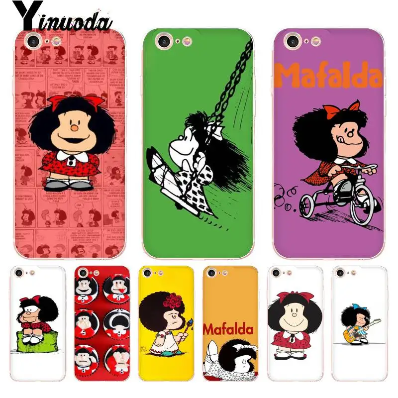 

Yinuoda Mafalda Design Transparent Phone Cover Case for iPhone 8 7 6 6S Plus X 5 5S SE 5C XS XR Cover11 11pro 11promax