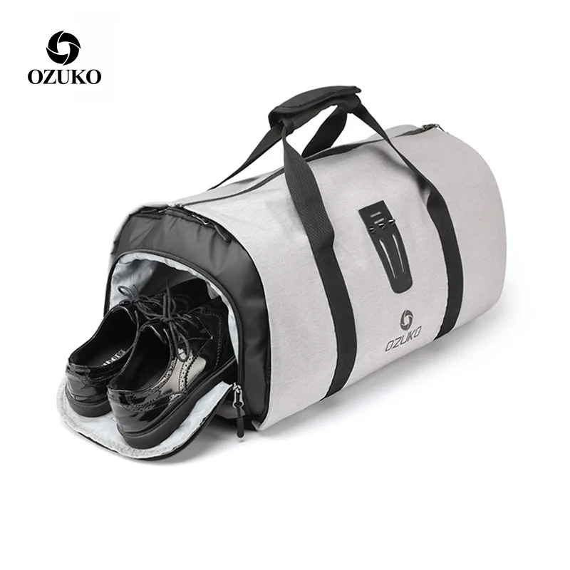 OZUKO мужской костюм сумка для хранения для путешествий многофункциональная Большая Емкость Водонепроницаемая спортивная сумка ручной