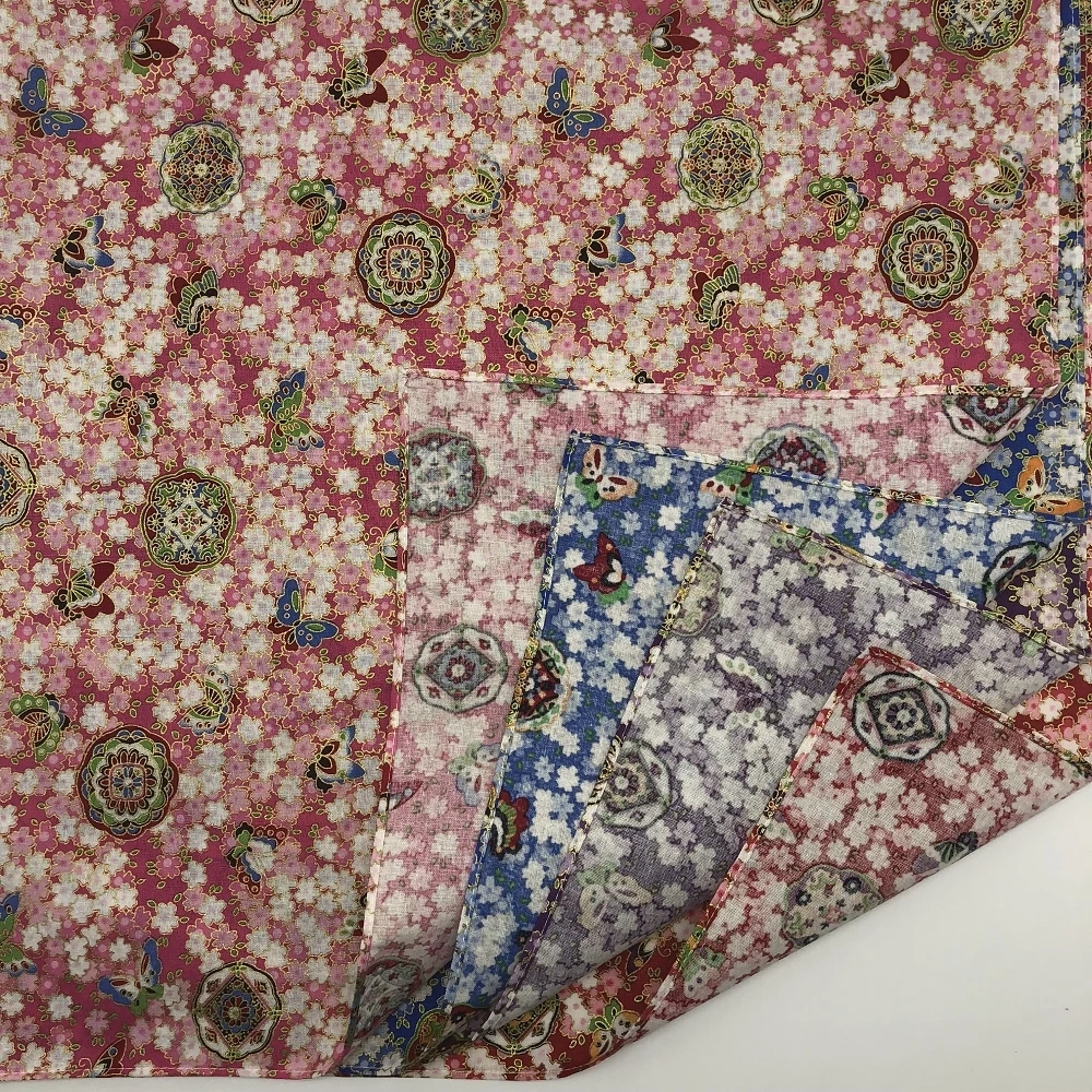 Японский стиль большой платок хлопок 100%/красивые красочные цветы напечатаны 46 см/Furoshiki много использует